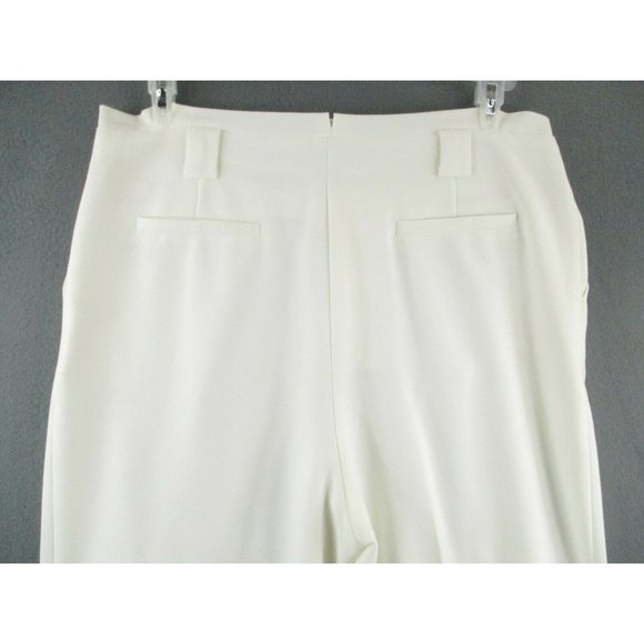 TopShop Pants Womens 10 White Slacks Relaxed Fit Tapered Stretch Casual - Picture 8 of 10